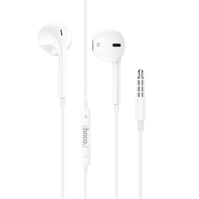 Casti clasice, In-Ear, comenzi si microfon pe fir, adaptor Jack 3.5mm, lungime 1.2m, Hoco, Albe, M101 foto