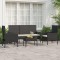Gossi set mobilier relaxare gradina 4 piese cu perne poliratan negru