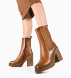 Cumpara ieftin Botine dama Justi Camel
