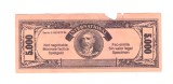Bancnota fantezie International 5000 spielgeld, mica ruptura