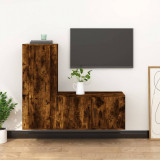 Set dulapuri TV, 2 piese, stejar fumuriu, lemn prelucrat GartenMobel Dekor, vidaXL