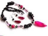 set colier si cercei cu agate si ochii de soim 41947