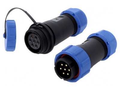 Conector circular tată mamă 7 PIN 3A IP67 500V pe cablu foto