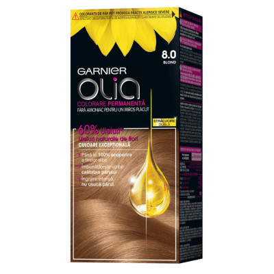 Vopsea de Par Permanenta Garnier Olia 8.0, Blond, 110 ml, Fara Amoniac, Vopsea de Par, Vopsea de Par Permanenta, Vopsea de Par Garnier, Vopsea de Par foto