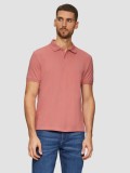 S.Oliver Tricou polo barbati, din bumbac cu croiala Regular Fit, logo, Roz