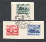 3 decupaje filatelice Deutsches Reich 1939 &ndash; Expoziția Internațională Auto și Motociclete Berlin, ștampilate -A68