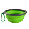 Bol pliabil pentru caini si pisici, silicon, 400-800 ml, inatime 5 cm, latime 13 cm, verde, Oem