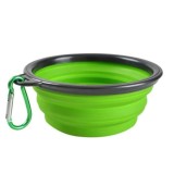 Bol pliabil pentru caini si pisici, silicon, 400-800 ml, inatime 5 cm, latime 13 cm, verde, Oem