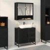 VidaXL Dulap pentru Chiuveta de Baie Stejar negru 65 x 33 x 60 cm 883626