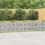 VidaXL Strat &icirc;nălțat cu gabion arcuit, 600x100x100 cm, fier galvanizat