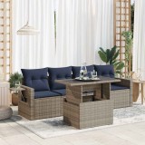 Cumpara ieftin Set mobilier de grădină cu perne, 5 piese,poliratan