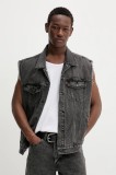 Levi&#039;s vestă din denim RELAXED TRUCKER VEST culoarea gri, de tranzitie, A5789
