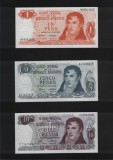 Set Argentina 1 + 5 + 10 pesos aunc/unc, America Centrala si de Sud