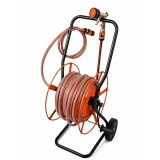 Furtun cu carucior metalic pentru gradina, pistol de stropit, 1/2", 30+2 m, 6 straturi, antirasucire, Richmann Exclusive GartenVIP DiyLine