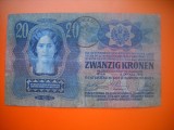 HOPCT ROMANIA 20 COROANE 1913 TIMBRU SPECIAL /SUPRATIPAR [ AUSTRO UNGARIA [ 2 ]