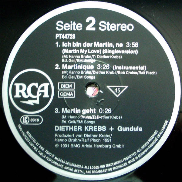 Diether Krebs &amp; Gundula - Ich Bin Der Martin, Ne...?! (Vinyl)