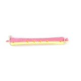 Set 12 bucati bigudiuri din plastic cu elastic pentru permanent Galben &amp; Rosu 80 mm x grosime 8,5 mm