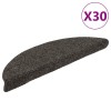 VidaXL Covorașe pentru scări autoadezive, 30 buc., 56x17x3 cm, antracit, semirotunde