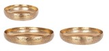 Cumpara ieftin Set 3 tavi decorative aluminiu auriu Varanasi 30.5x7 cm, 38x8 cm, 46x9 cm