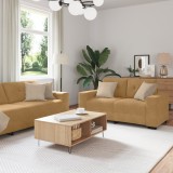 VidaXL Set canapea, 3 piese, perne maro, catifea