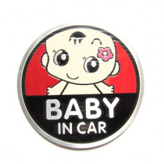 Abtibild TS-121 "BABY IN CAR" fond rosu
