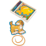 Joc din lemn cu sireturi Animale de companie Melissa and Doug 3782, Melissa &amp; Doug