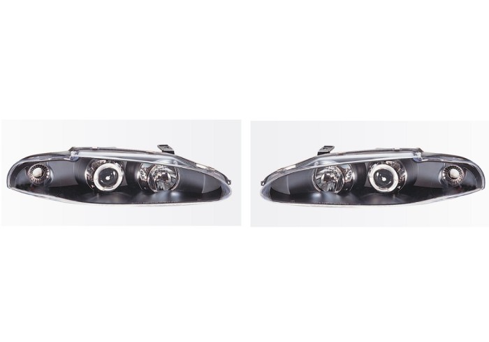 Set faruri tuning MITSUBISHI ECLIPSE (D30), 12.1995-1997, H1+H1; manual; negru; TUNING; halogen,