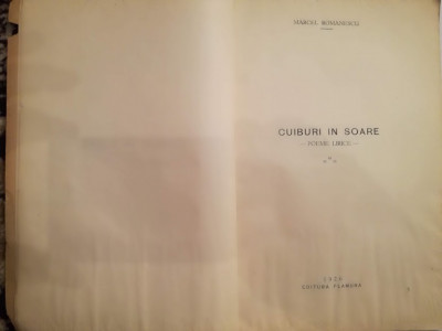 Cuiburi in soare, Marcel Romanescu, Ed. Flamura, 1926, ed princeps, Craiova foto