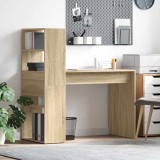 VidaXL Birou cu Stocare Stejar Sonoma 113x54x120 cm Lemn Ingineresc