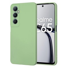 Husa premium din silicon pentru realme c65 - softflex, microfibra, mint green foto
