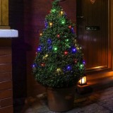 Instalatie de craciun liniara, 8 jocuri de lumini, 22 m, din care 1 m prelungitor 220v, 300 led, controler, fir negru, multicolor, Oem