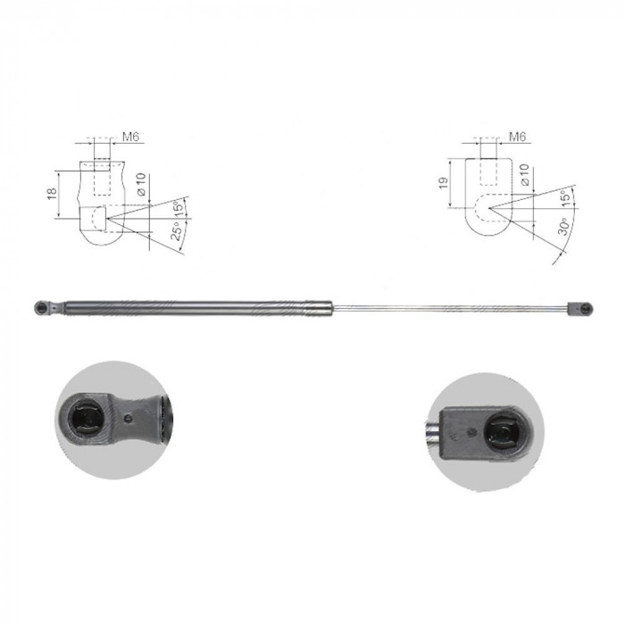 Amortizor haion spate Ford Focus 3, 12.2010-08.2018, Hatchback, Lungime/Forta/Cursa Piston 600/385/240, BM51-A406A10-AE, Stanga , Dreapta