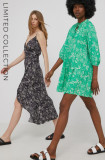 Cumpara ieftin Answear Lab X limited festival collection BE BRAVE rochie culoarea verde, mini, evazati