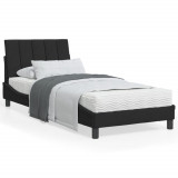 VidaXL Cadru de pat cu tăblie, negru, 80x200 cm, catifea