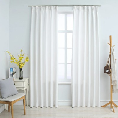vidaXL Draperii opace cu c&amp;acirc;rlige, 2 buc., ivoriu, 140 x 245 cm 134487 foto