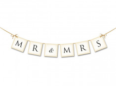 Banner MR MRS, Crem, 15 x 77cm foto