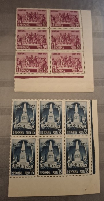 Romania MNH 1957 - 520 de ani de la rascoala de la Bobilna - LP 445 X6