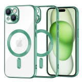 Husa premium iPhone 15 Plus Techsuit Luxury Crystal MagSafe, verde deschis