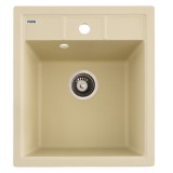 FCB-4651BI/1, Chiuveta de bucatarie din granit cu o cuva, seria BRICK, Ivory, 460x515x200 mm, FLOW