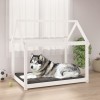Pat caine vidaXL, lemn masiv pin, alb, 111x80x100 cm - Confortabil si robust