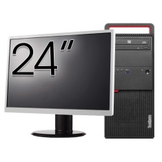Pachet Calculator Second Hand LENOVO M800 Tower, Intel Core i5-6400 2.70 - 3.30GHz, 8GB DDR4, 256GB SSD, DVD-ROM + Monitor 24 Inch NewTechnology Media