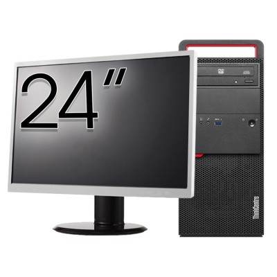 Pachet Calculator Second Hand LENOVO M800 Tower, Intel Core i3-6100 3.70GHz, 8GB DDR4, 512GB SSD, DVD-ROM + Monitor 24 Inch NewTechnology Media foto