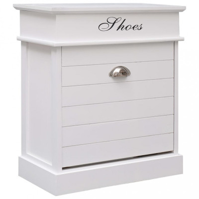 vidaXL Pantofar, alb, 50 x 28 x 58 cm, lemn de paulownia 284083 foto