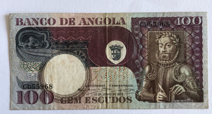 Angola 100 escudos 1973 Luiz de Camoes