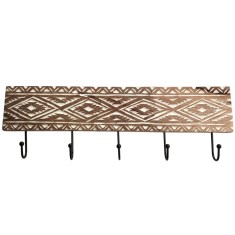 Cuier din Lemn Sculptat Manual cu 5 agatatori