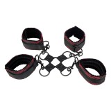 Calexotics-Scandal Set Cătușe Hog Tie Brocart Roșu-negru