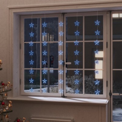 vidaXL Instalație lumini tip perdea stele 200 LED albastru 8 funcții foto