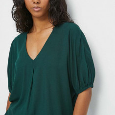 Medicine bluza femei, culoarea verde, neted