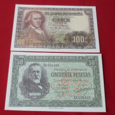 LOT BANCNOTE 100 PESETAS 1948, 50 PESETAS 1940 REPRODUCERI AUTORIZATE !