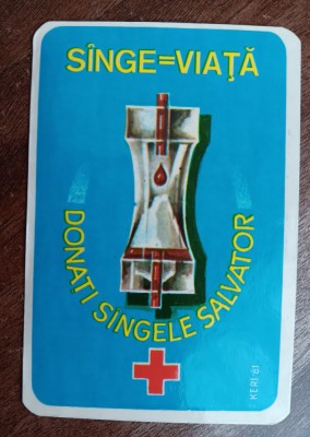 C9 13 - 1982 - Calendar de buzunar Crucea rosie - Donati sange! foto